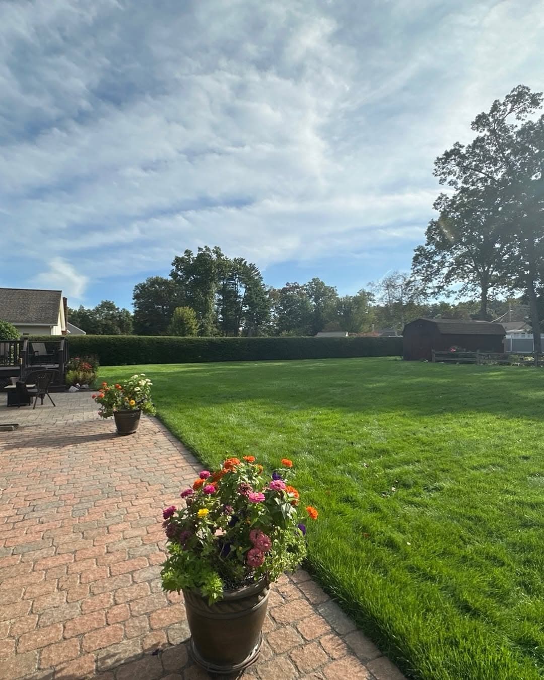 Completed landscape design and installation by Trimming Edge