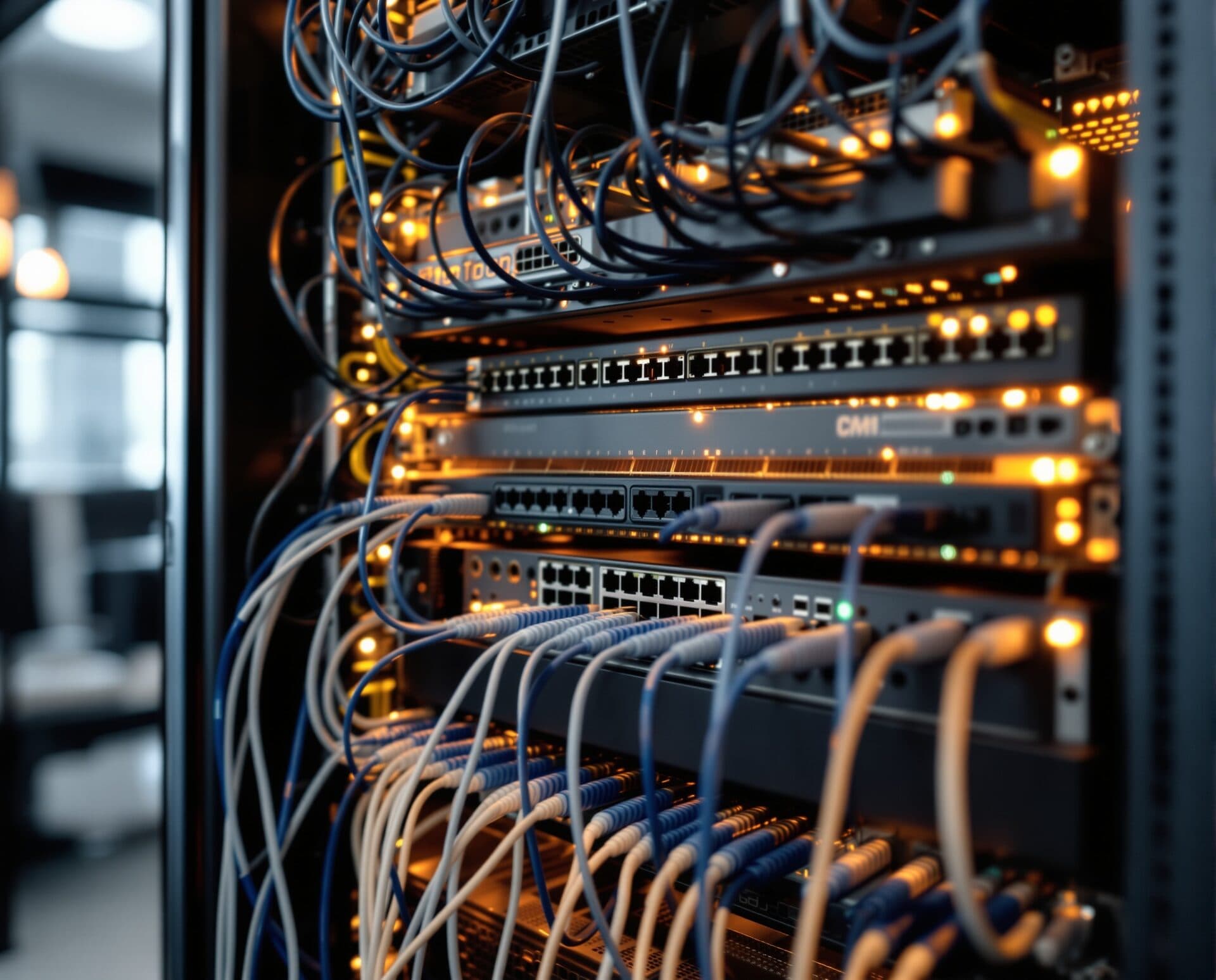 Network equipment, routers, and cabling setup