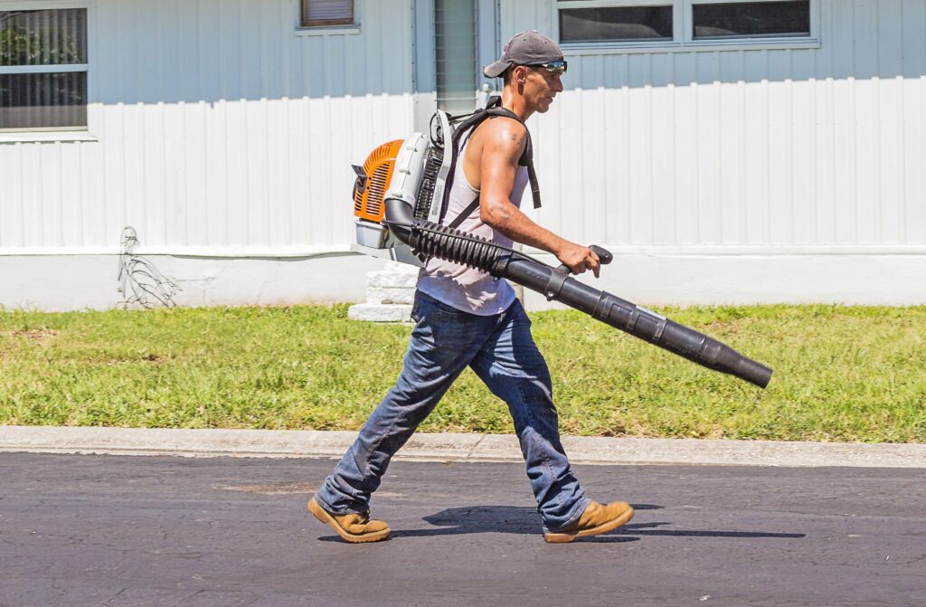 Man with Leaf Blower